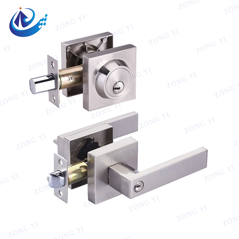 Stainless Steel Lever နှင့် Deadbolt Combo Door Lock